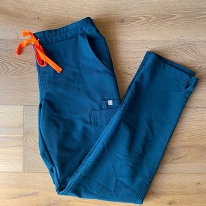 Figs Yola Skinny Scrub Pants: Deep Reef Small